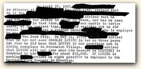 Excerpt from Charles A. Levine's FBI file